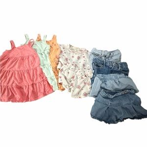 Jessica Simpson, Nicole Miller etc. 6M to 12M dresses, shorts etc. Used.